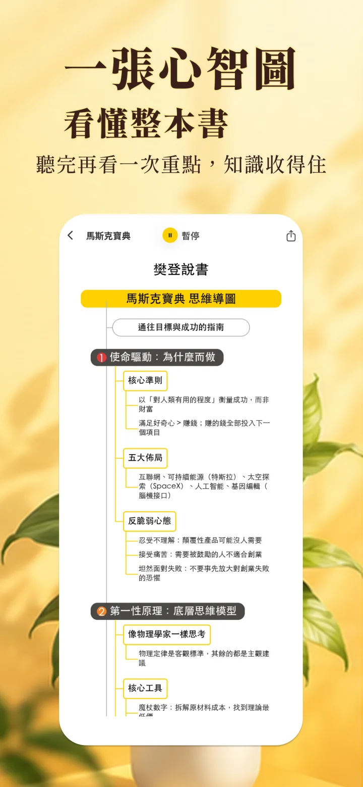 樊登說書 App 心智圖功能畫面